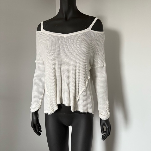 Free People Cold Shoulder Thermal Top - Ivory - Size S - Picture 2 of 8